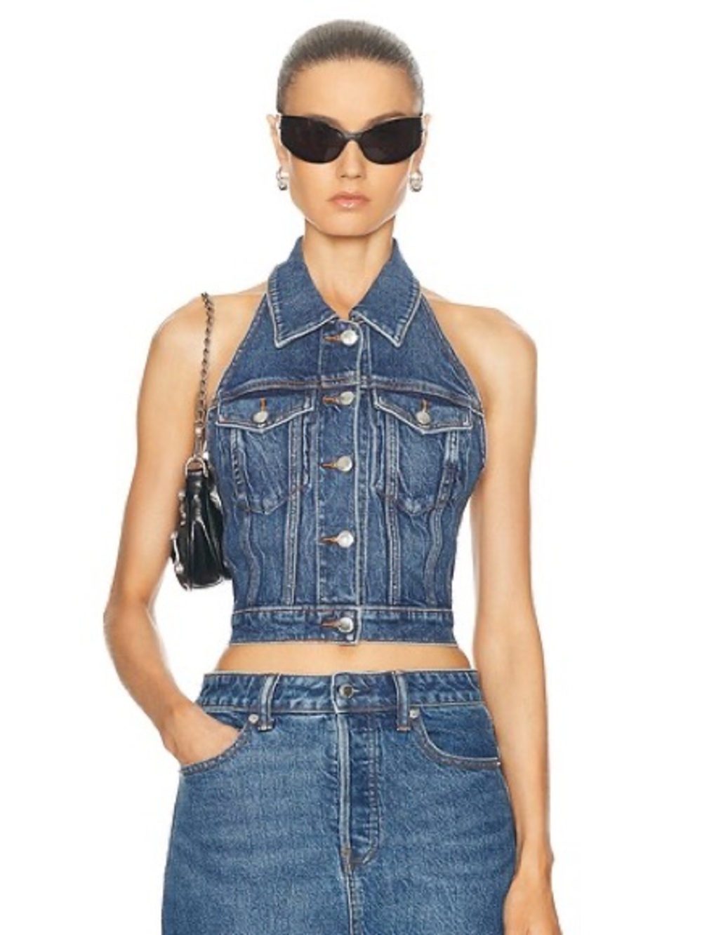 Alexander Wang Denim Halter Vest